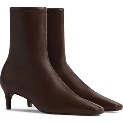 Reformation Remy Stretch Leather Ankle Boot in Espresso Stretch Leather at Nordstrom, Size 7.5 | Nordstrom
