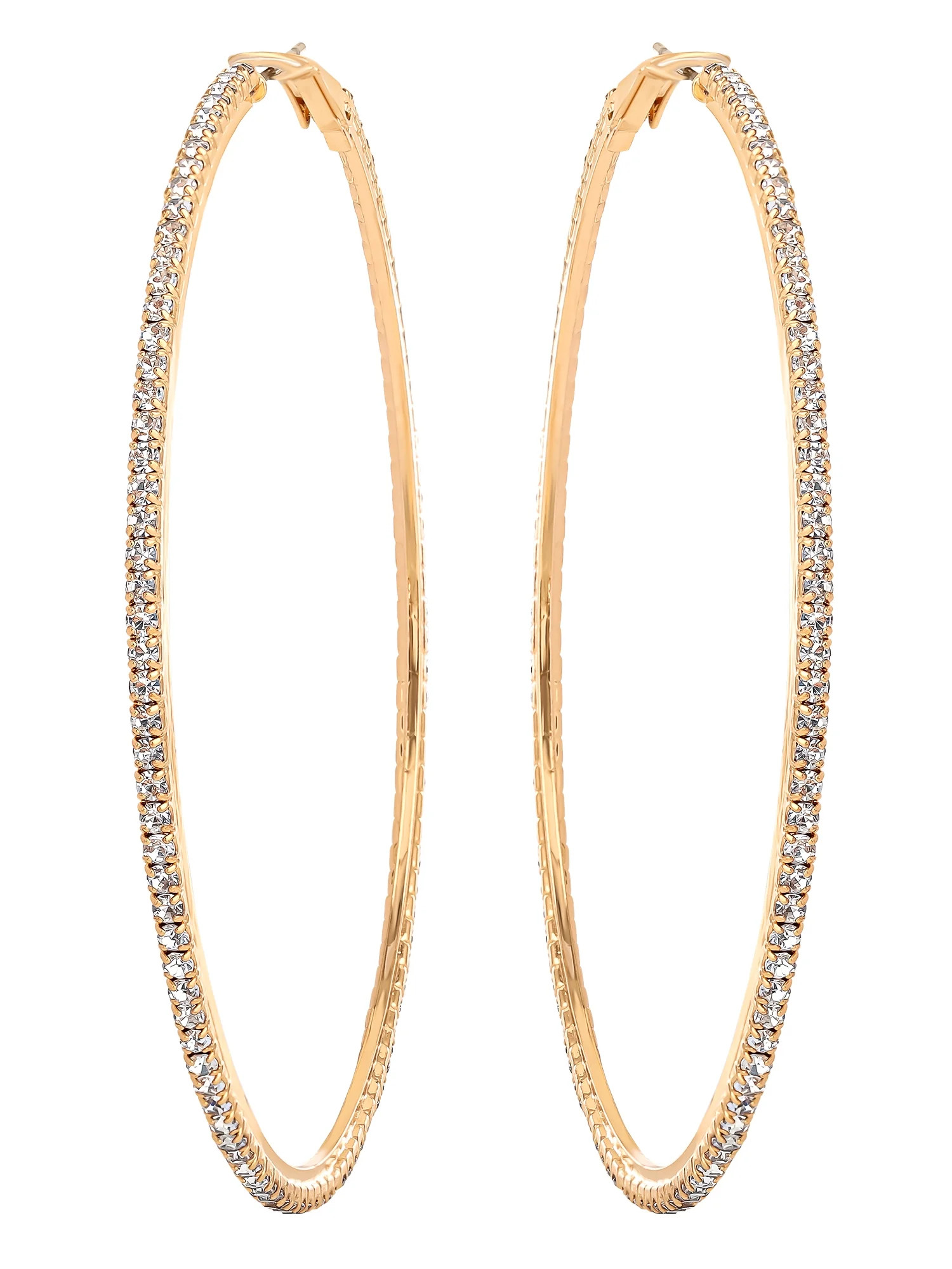 Jessica Simpson Women's Rhinestone Hoop Earrings | Walmart (US)