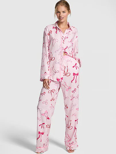 Flannel Long Pajama Set, Print, Largereg - Women's Sets - PINK | Victoria's Secret (US / CA )