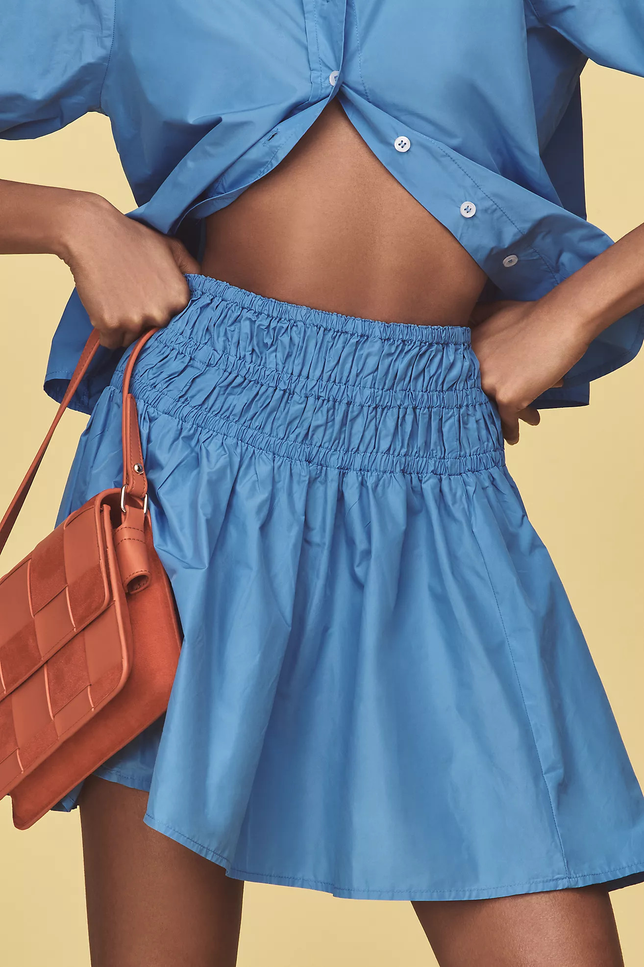 By Anthropologie Smocked Drop-Waist Mini Skirt | Anthropologie (US)