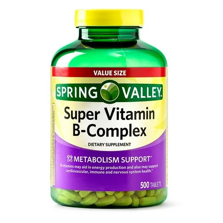 Spring Valley Super Vitamin B-Complex Tablets, 500 Count | Walmart (US)