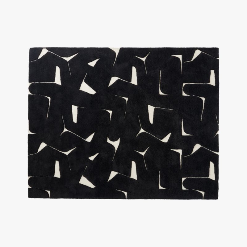 Sway Black and White Tufted Area Rug 8'x10' + Reviews | CB2 | CB2