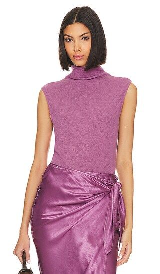 Sleeveless Knit Turtleneck Top in Rose Mauve | Revolve Clothing (Global)