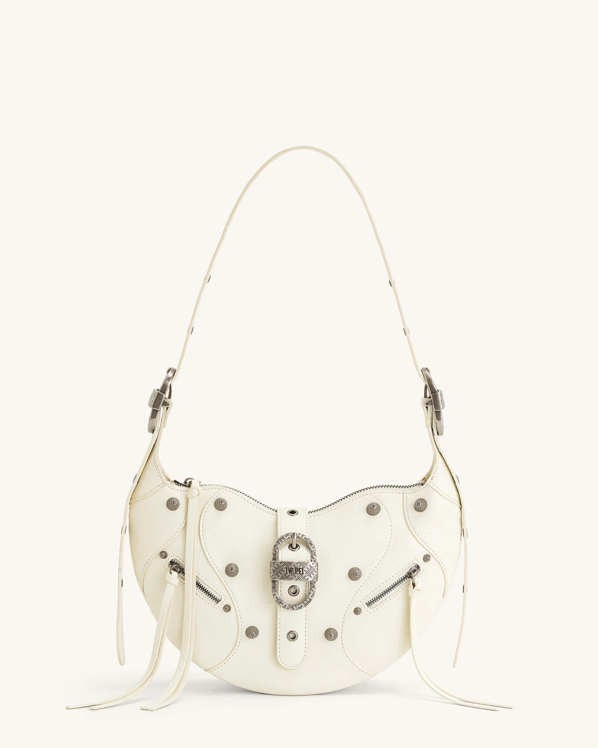 Tessa Crushed Shoulder Bag - White | JW PEI US