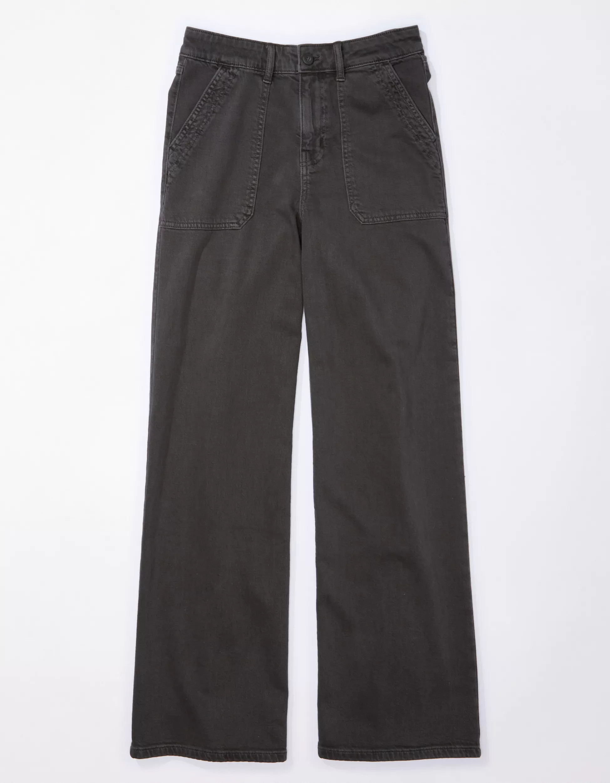 AE Dreamy Drape Stretch Super High-Waisted Baggy Wide-Leg Pant | American Eagle Outfitters (US & CA)