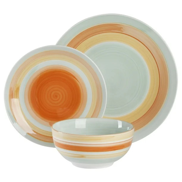 Wanda June Home Vintage Stripe 12-Piece Porcelain Dinnerware Set by Miranda Lambert - Walmart.com | Walmart (US)