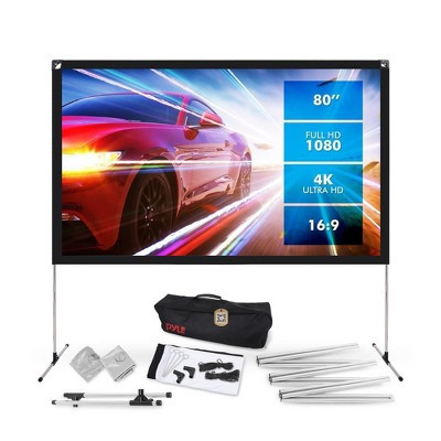 Pyle 80" Portable Outdoor Projection Screen with Stand | Target