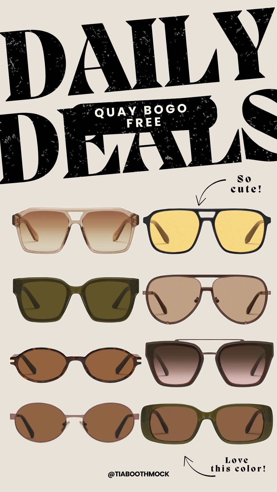 One of my favorite sunglass sales is here! 🤎 BOGO FREE at QUAY means it’s the perfect time to grab two pairs (or four 😉).

#LTKootd #LTKSaleAlert