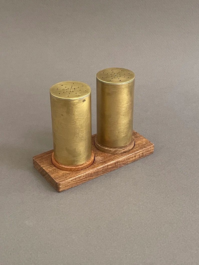 Vintage Scandinavian Brass Salt and Pepper Shakers. From the 1960s. - Etsy | Etsy (US)