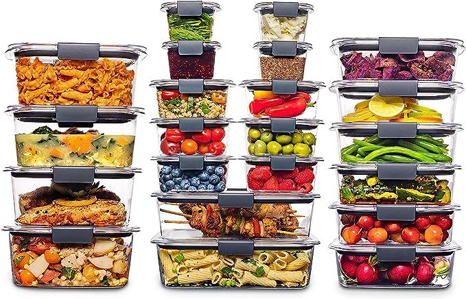 Rubbermaid Brilliance BPA Free Food Storage Containers with Lids, Airtight, for Lunch, Meal Prep,... | Amazon (US)