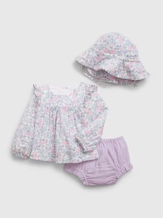 Baby Crinkle Gauze Three-Piece Outfit Set | Gap (CA)