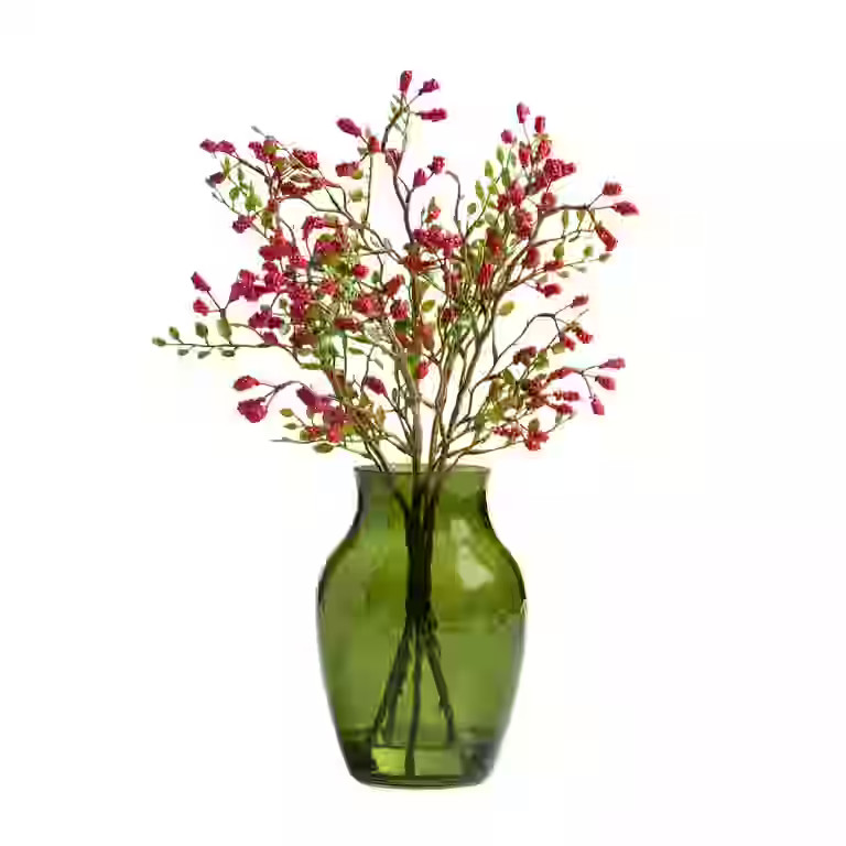 Better Homes & Gardens 16''H Indoor Decorative Artificial Winterberry Branches in Green Glass, Re... | Walmart (US)