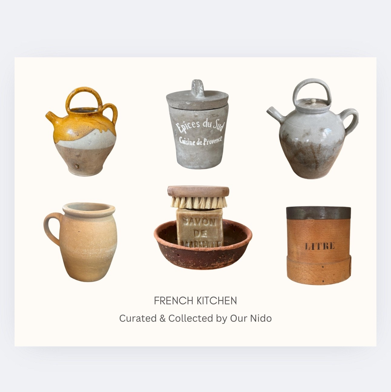 Timeless treasures for the French kitchen 🥖🇫🇷
Each piece in this collection tells a quiet story—earthenware jugs, vintage spice pots, and utilitarian accents once used in Provençal homes. I’ve sourced every item with intention so you can bring a touch of soul, history, and rustic charm into your space.

Shop the full collection on my Etsy via LTK ✨
#OurNido #CuratedAndCollected #FrenchKitchenStyle #VintageKitchen #WabiSabiHome #LTKHome #EtsyFinds #FrenchCountryDecor #TimelessDesign #OldWorldStyle

#LTKHome #LTKSeasonal #LTKStyleTip