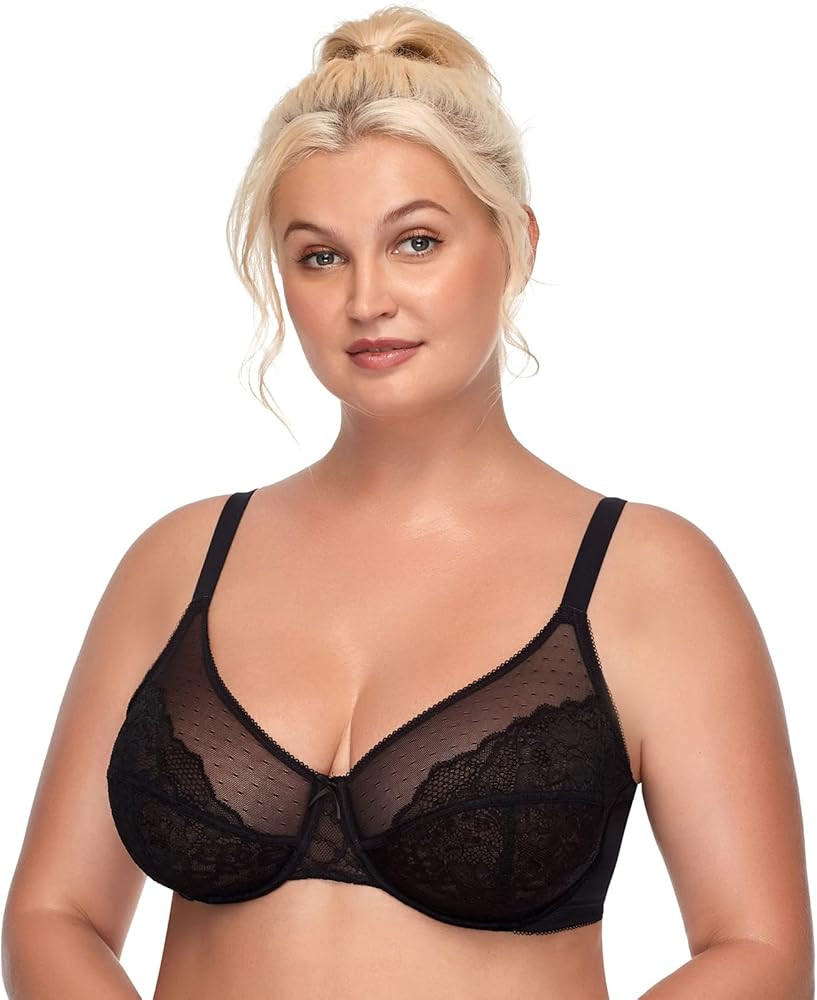 HSIA Minimizer Bras for Women Full Coverage Underwire Bras Plus Size,Lifting Lace Bra for Heavy B... | Amazon (US)