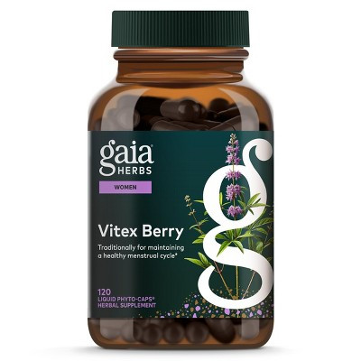 Gaia Herbs Vitex Berry - Vitex Traditionally Used to Support Hormone Balance for Women* - 120 Vegan Liquid Phyto-Caps (60 Servings) | Target