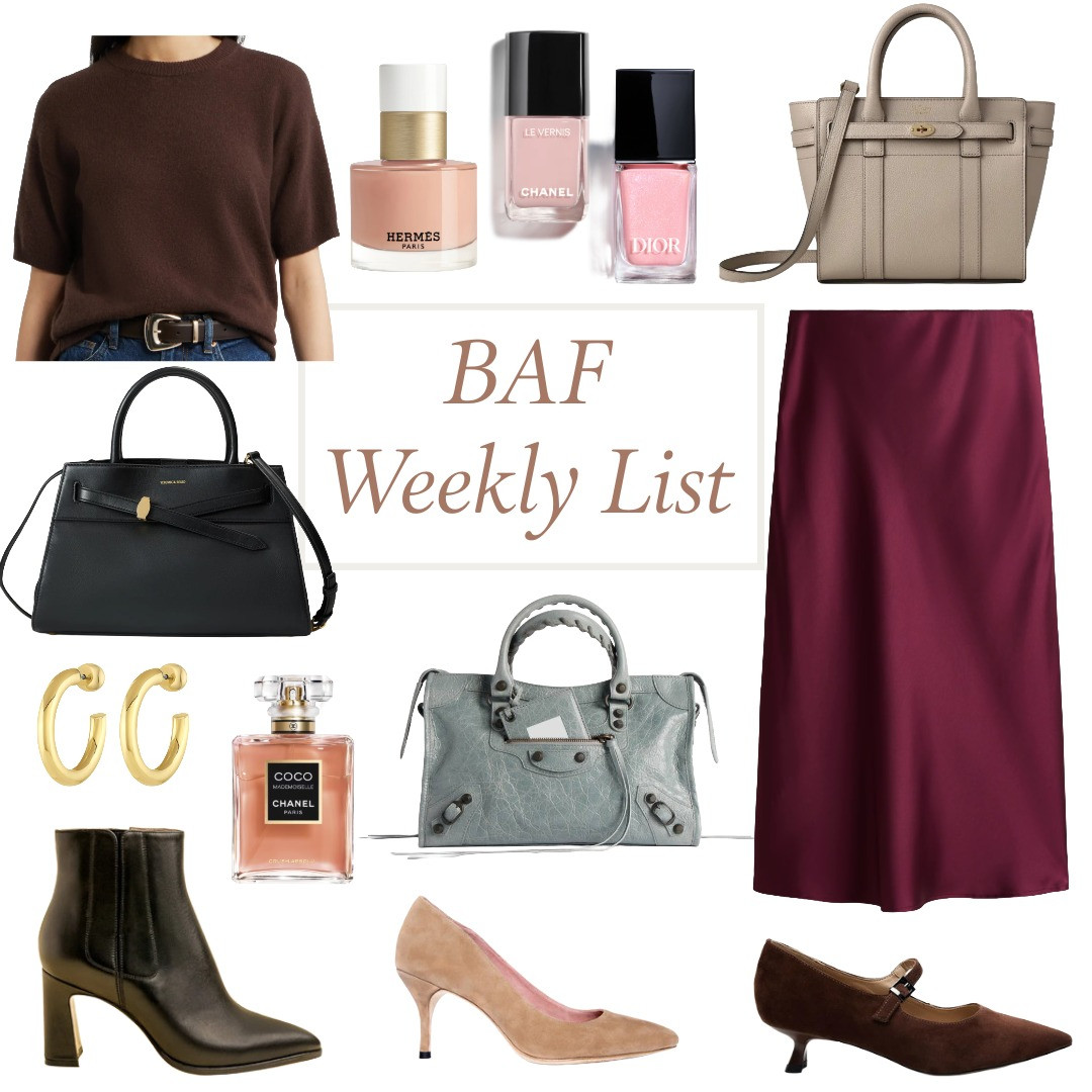 What's trending on the blog this week. Pink nail polish, cashmere sweaters, satin skirts, suede shoes, and this fabulous fragrance. Love! 

 #LTKOver40 #LTKBeauty #LTKWorkwear