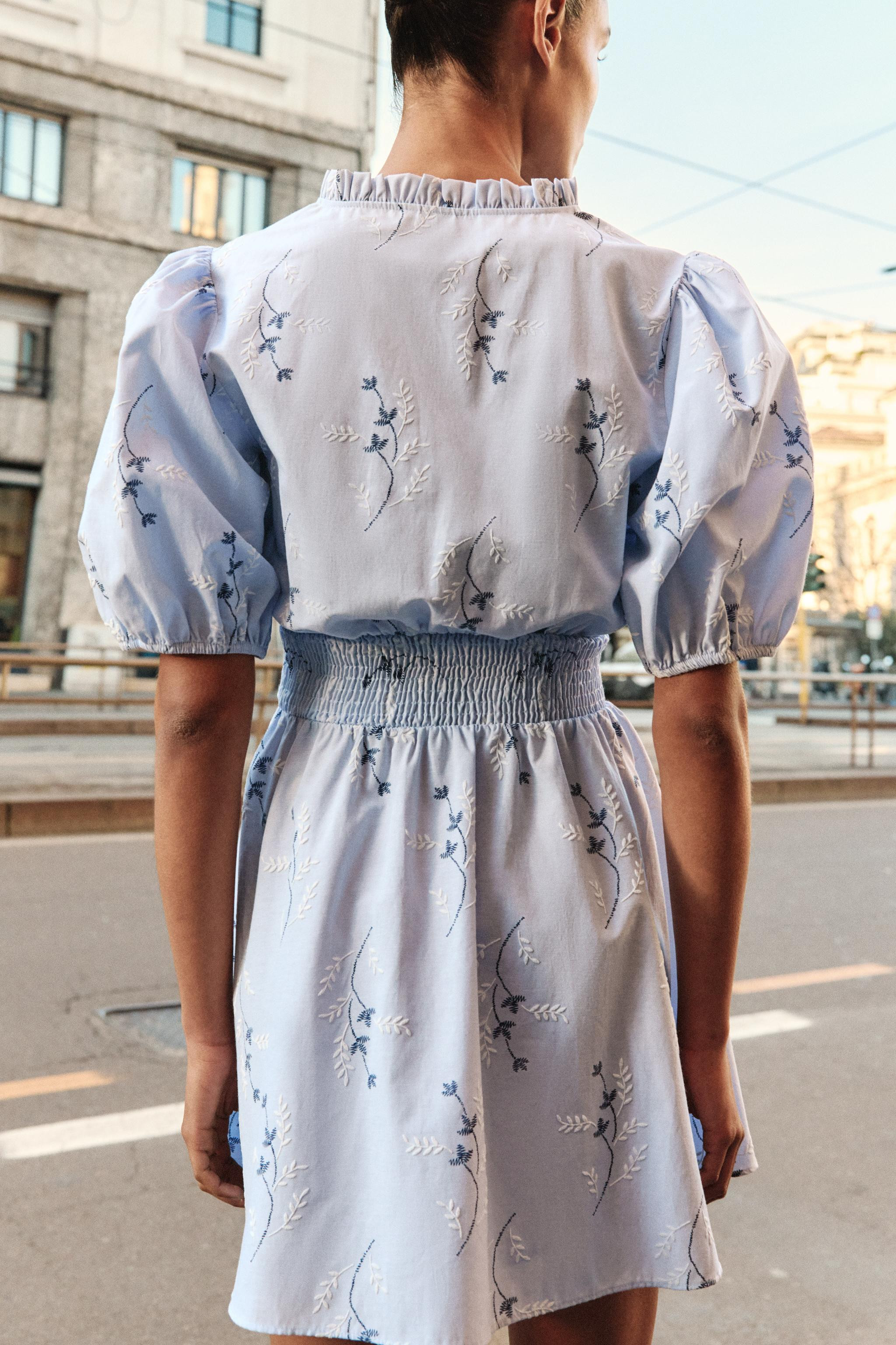 EMBROIDERED PRINTED DRESS | Zara US