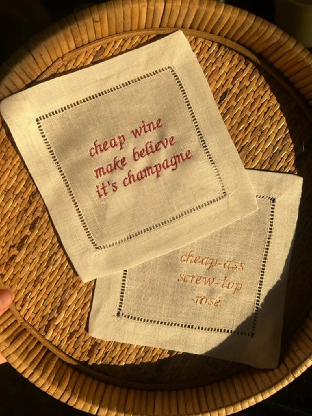 Taylor Swift Embroidered Cocktail Napkins Set of 2 - Etsy | Etsy (US)