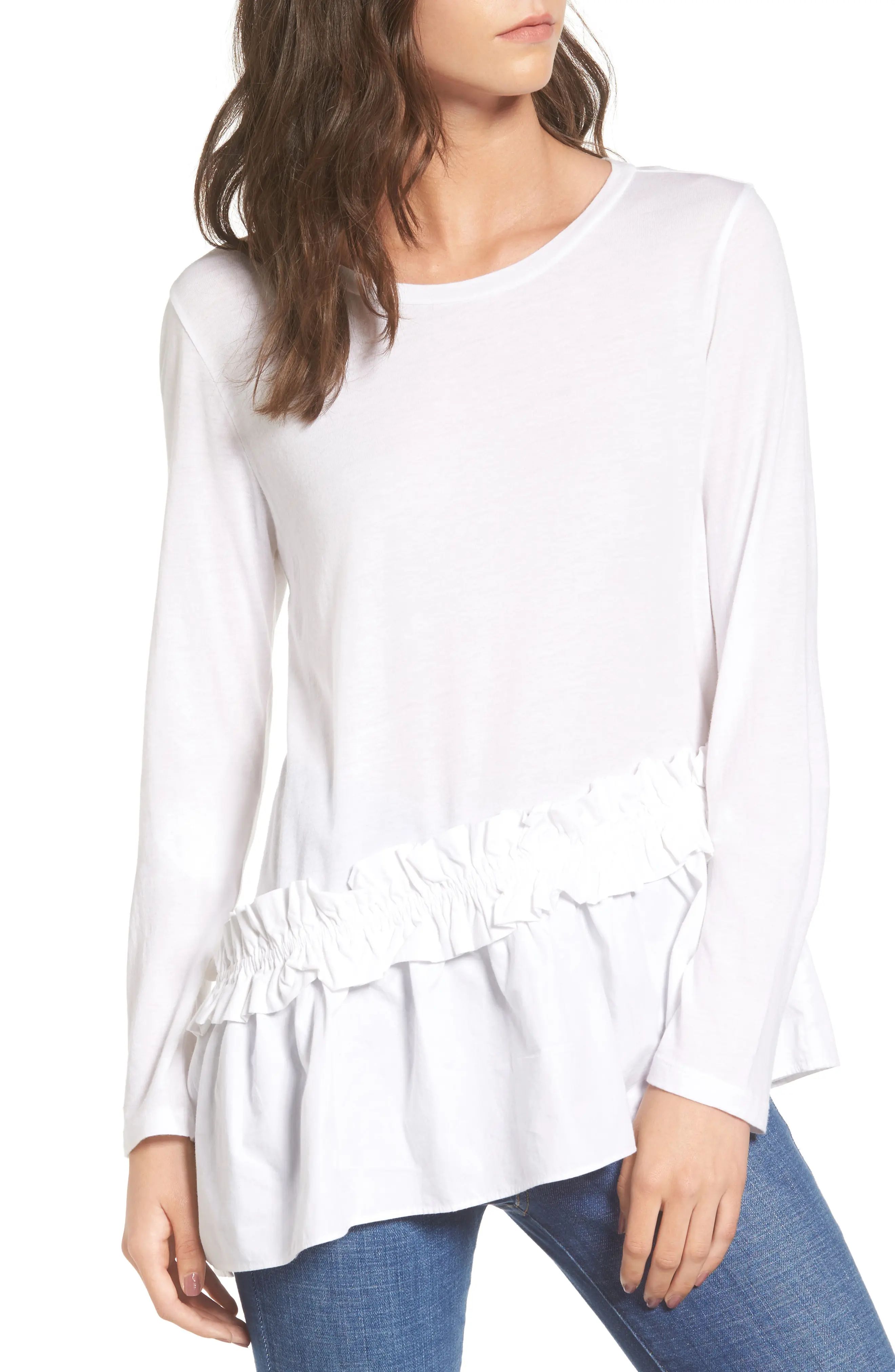 Asymmetrical Ruffle Hem Top | Nordstrom