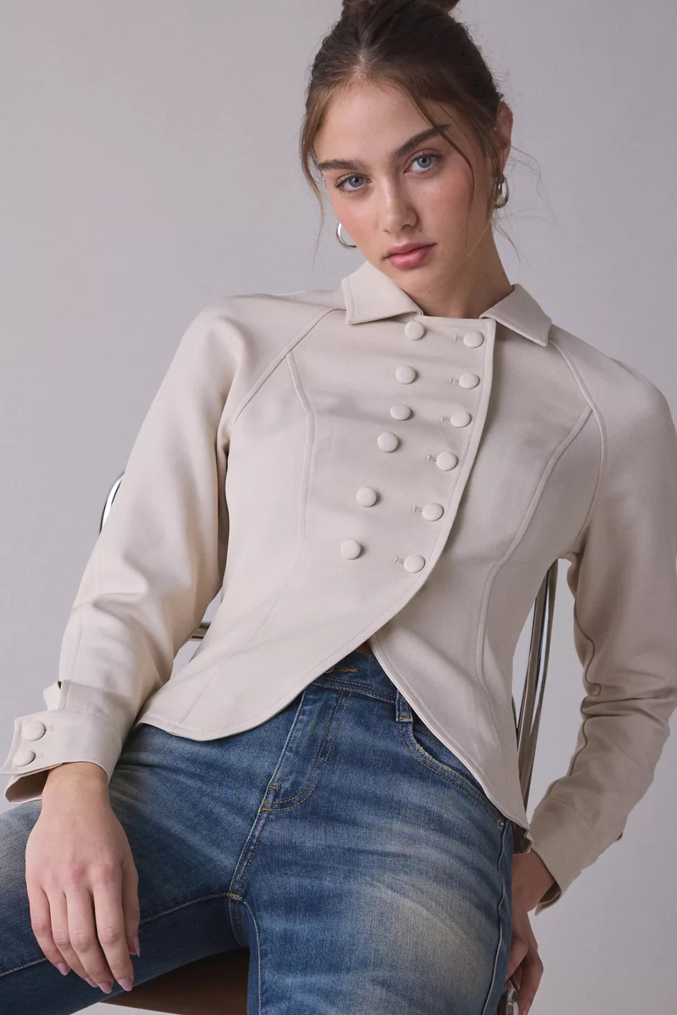 Lioness Form Button-Front Military Jacket | Urban Outfitters (US and RoW)