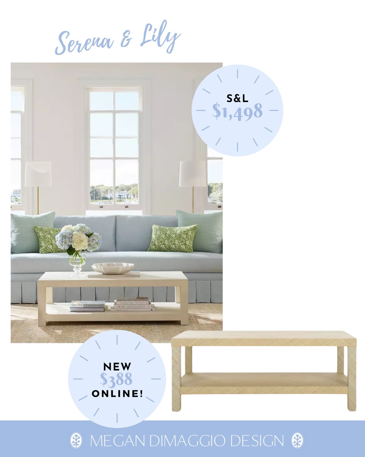 Serena & Lily Driftway coffee table look for less was restocked and I found it for under $400!! 👏🏻👏🏻👏🏻 The perfect neutral raffia coffee table for your coastal living or family room! 😍

#LTKHome #LTKSpringSale #LTKSaleAlert