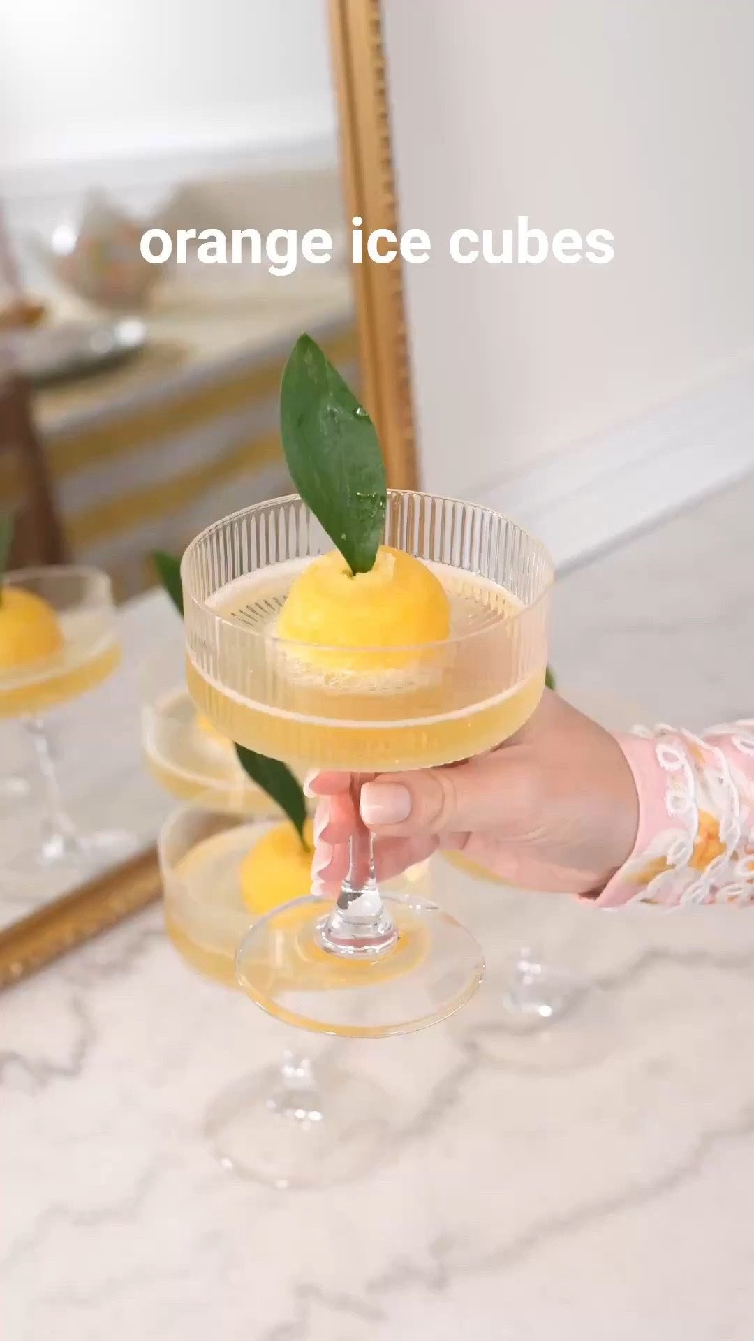 Ice cubes that look just like little oranges. Honestly one of the most adorable and creative ideas! I linked the round ice molds and coupe glasses so you can recreate it!

creative ice cubes, orange juice ice cubes, cocktail inspo, party hosting, drinks station, entertaining idea, Amazon finds, unique party detail

#LTKfoodie #LTKHome