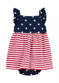 Baby Girls Flag Printed Sunsuit | Belk