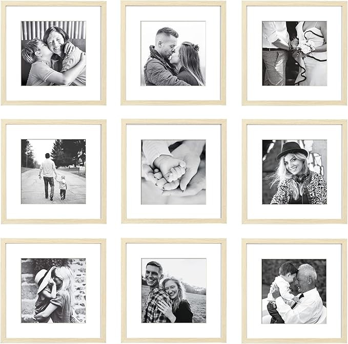 ArtbyHannah 12x12 Square Gallery Wall Frame Set for Home Decor or Wall Hanging Decoration, Matted... | Amazon (US)