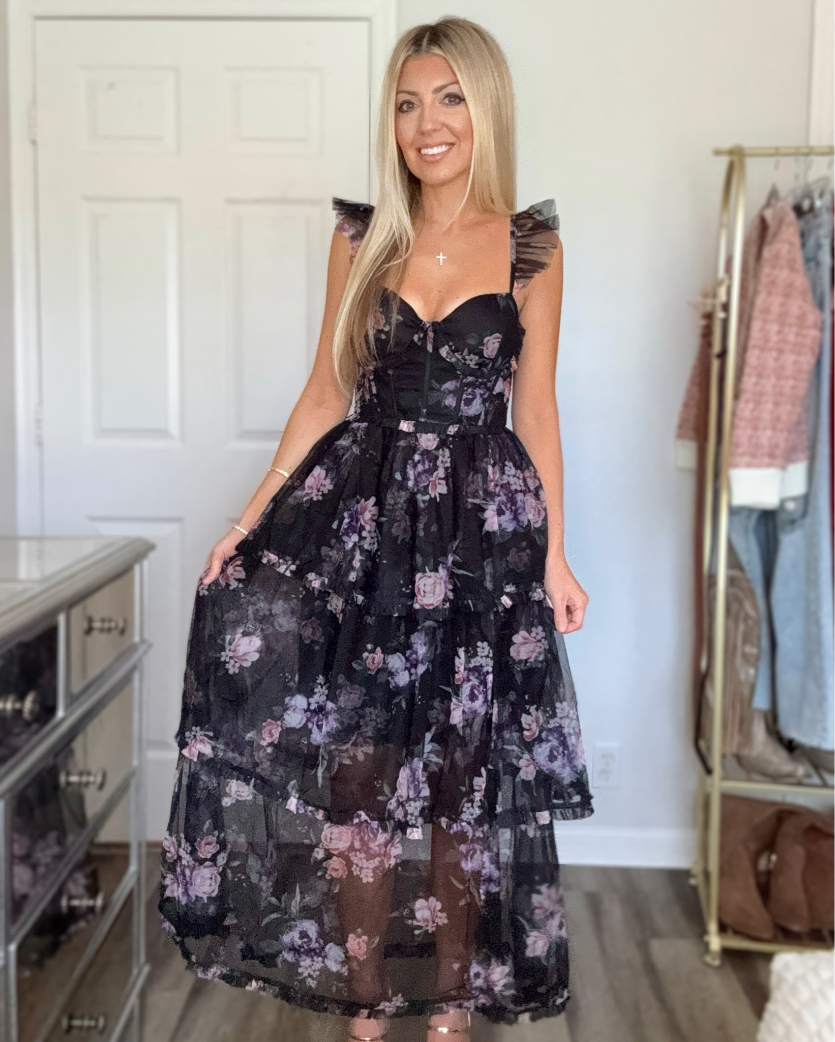 Love these Spring looks from @VICI  and they are perfect for Valentine’s Day! This black floral dress is so pretty for Spring weddings as well! Everything fits true to size! Code: KALEIGH30 for 30% off sitewide! 

Valentine’s Day outfits, date night outfit, spring fashion, holiday outfit, straight leg jeans, floral print, wedding guest dress, winter fashion, chic cardigan, wide leg jeans, tweed cardigan, distressed jeans, chic winter style, boutique style, comfy jeans, winter to spring, spring wedding guest, winter florals, spring denim 

#valentinesdayoutfit #vicicollection #winterfashion #floralprint #weddingguestdress 

#LTKootd #LTKValentine #LTKWedding