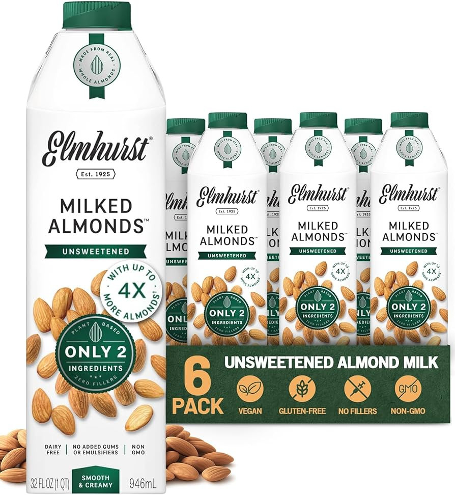 Elmhurst Unsweetened Almond Milk 6x946 ML | Amazon (CA)