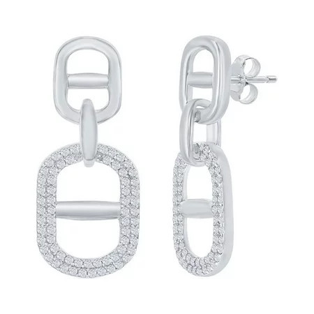Beaux Bijoux Dangling Earrings for Women in Sterling Silver - Link CZ Earrings for Her - Exquisite Hand Crafted Hypoallergenic Earrings - Unique Jewelry Gift for Women | Walmart (US)