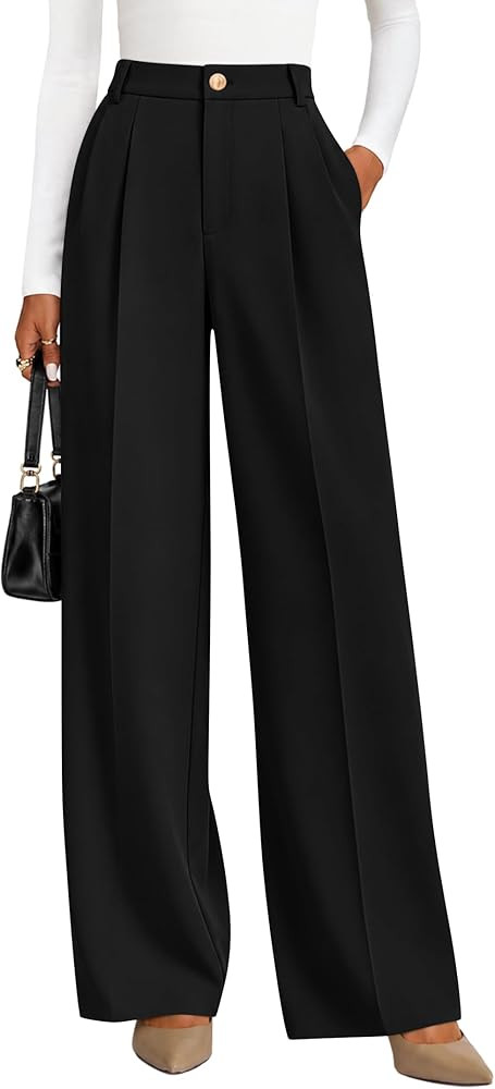 ZESICA Women's Wide Leg Dress Pants 2026 High Waisted Business Casual Palazzo Pants Work Office S... | Amazon (US)