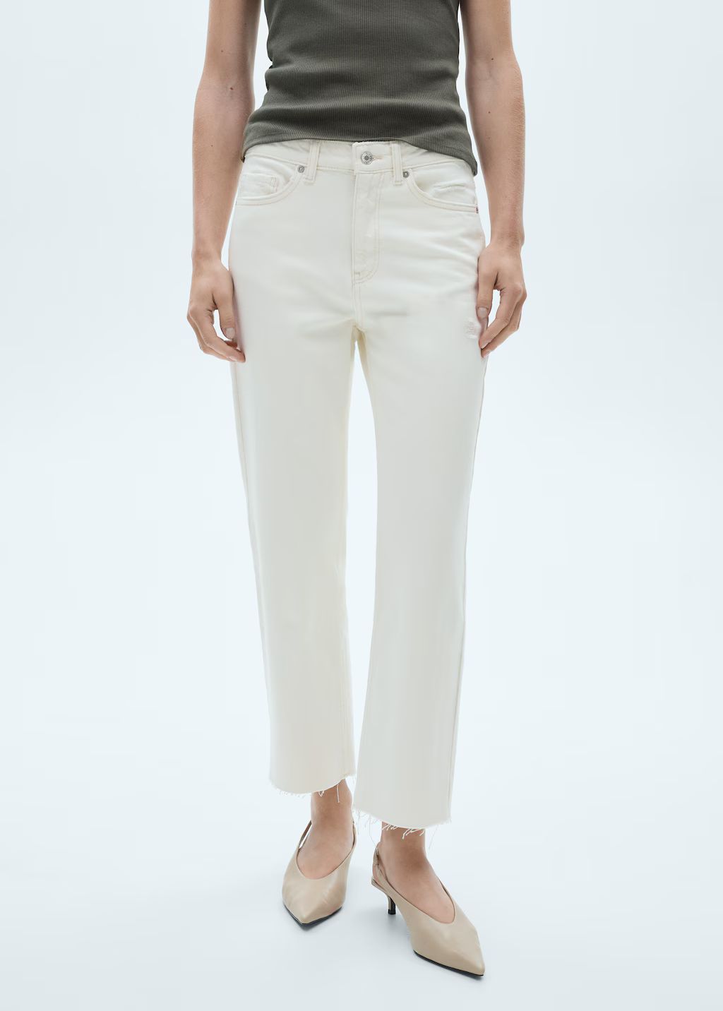 Blanca straight-fit cropped jeans | MANGO (US)