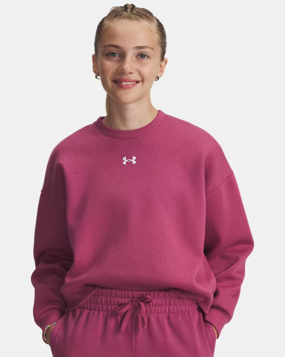 UA Rival Fleece Girls' Oversized Crew | Under Armour | Under Armour (US)