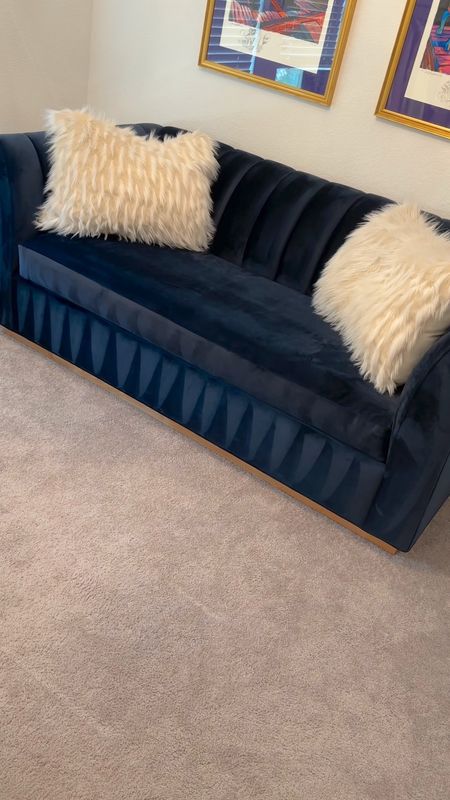 Velvet couch. Velvet sofa. Navy couch. Navy sofa. Apartment sofa. Sleeper sofa. Pull out sofa. Sleeper couch. Pull out couch. Modern sofa. Modern couch. Modern furniture 

Color: Eclipse Velvet

#LTKstyletip #LTKhome #LTKFind