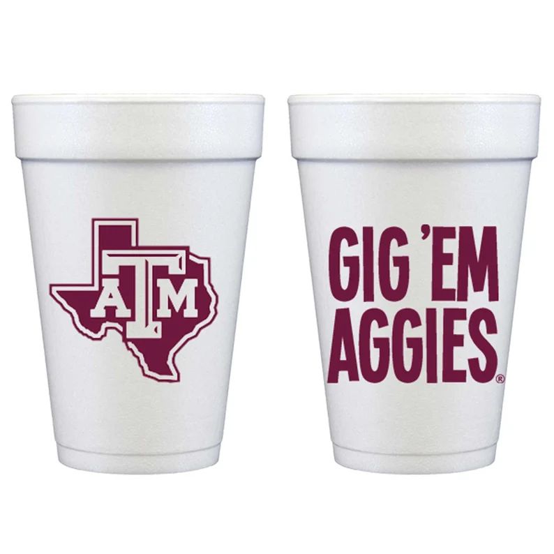 Texas A&M University Logo/gig 'em Aggies Styrofoam Cup 10 - Etsy | Etsy (US)