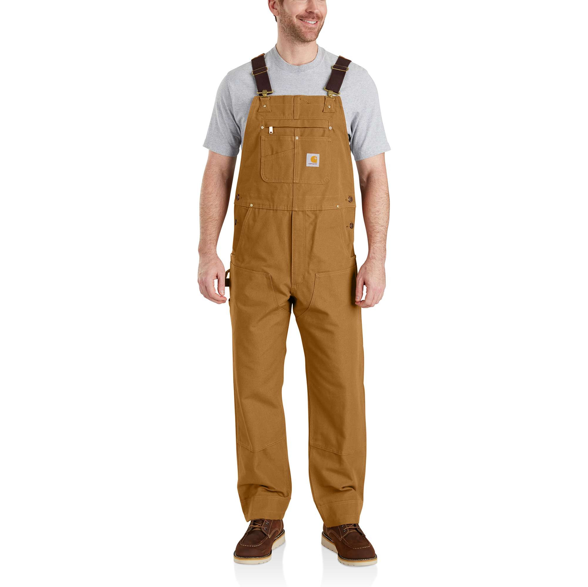 Carhartt Men's Carhartt Brown Sleeveless Canvas Overall ( Medium short ) Cotton | 102776-211W34L30 | Lowe's