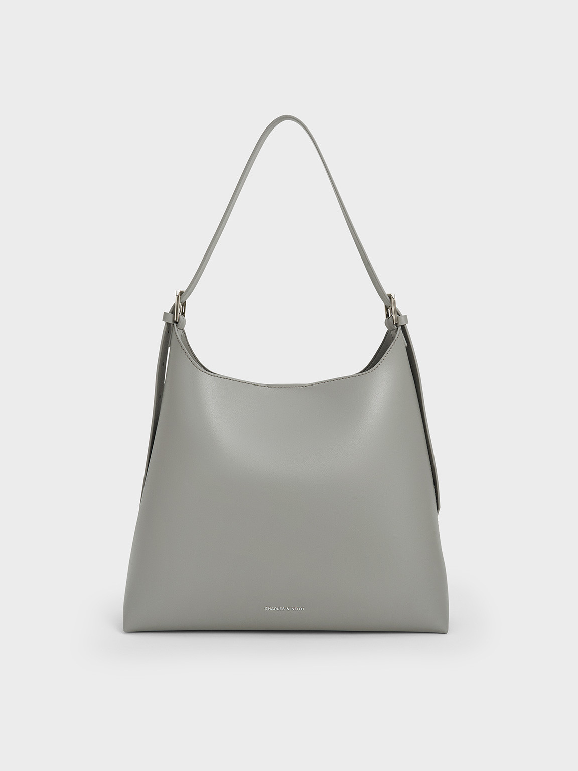 Hertha Trapeze Slouchy Hobo Bag
    
         - Grey | Charles & Keith AU