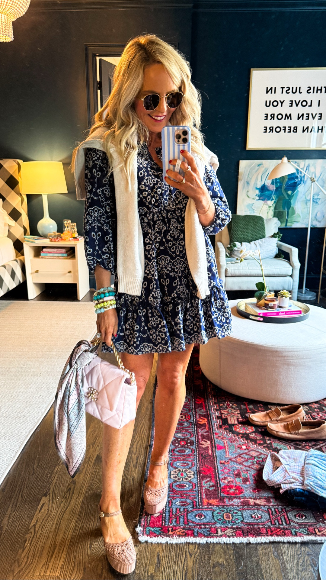 week night date night!! wearing XS in dress and cardigan • 

#LTKootd #LTKdayinmylife #LTKOver40