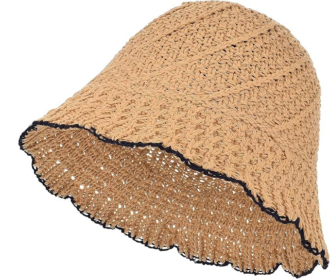 EINSKEY Women's Crochet Bucket Hat, Faux Straw Weave Sun Hat Packable Mesh Woven Soft Lightweight... | Amazon (CA)