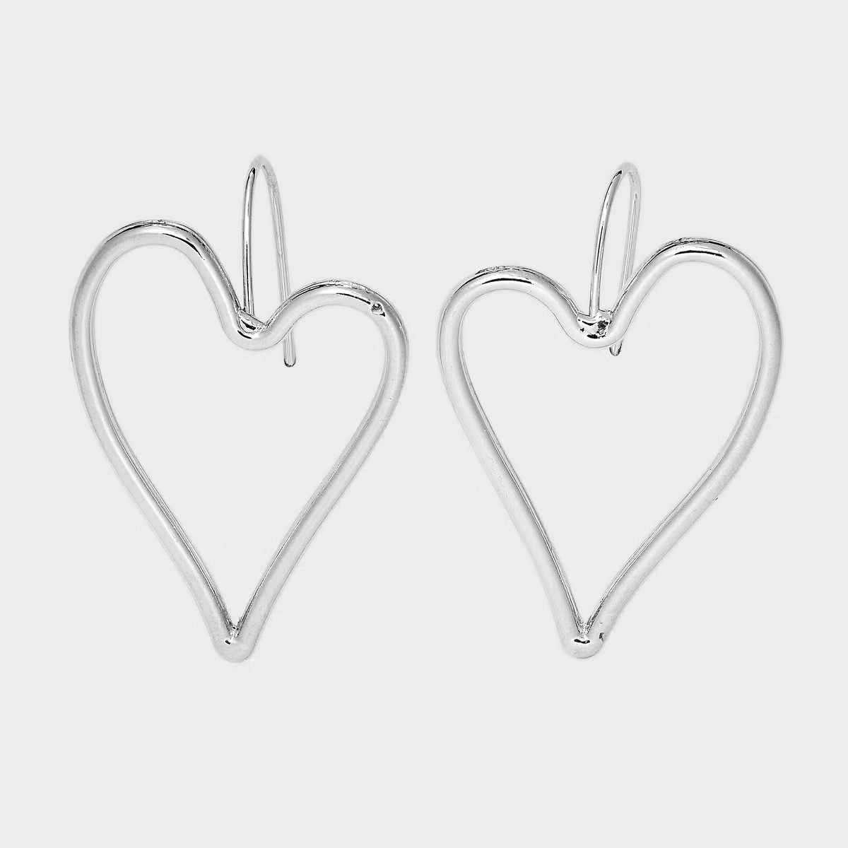 Heart Shaped Threader Earrings - Universal Thread™ Silver | Target