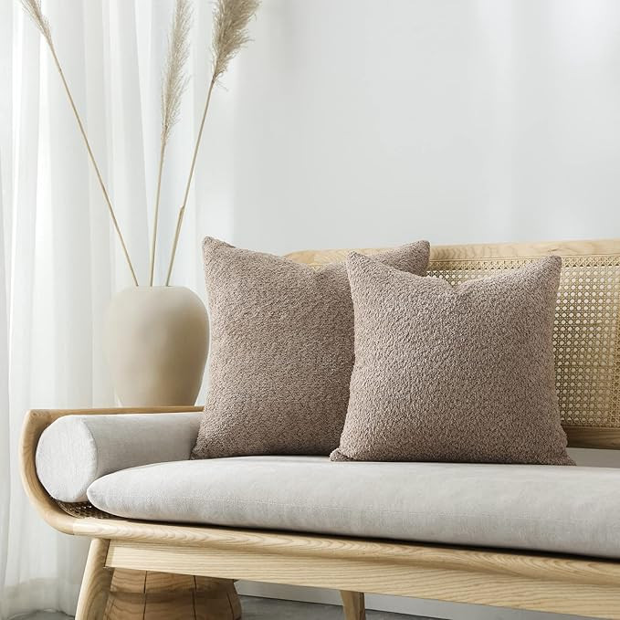 Textured Farmhouse Throw Pillow Covers 18x18 Decorative Pillows for Bed Couch Pillows for Living ... | Amazon (US)