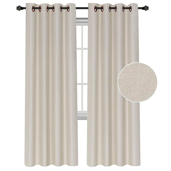H.VERSAILTEX Classic Grommet Faux Linen Curtain Thermal Insulated Textured Linen Extra Long Panel... | Amazon (US)