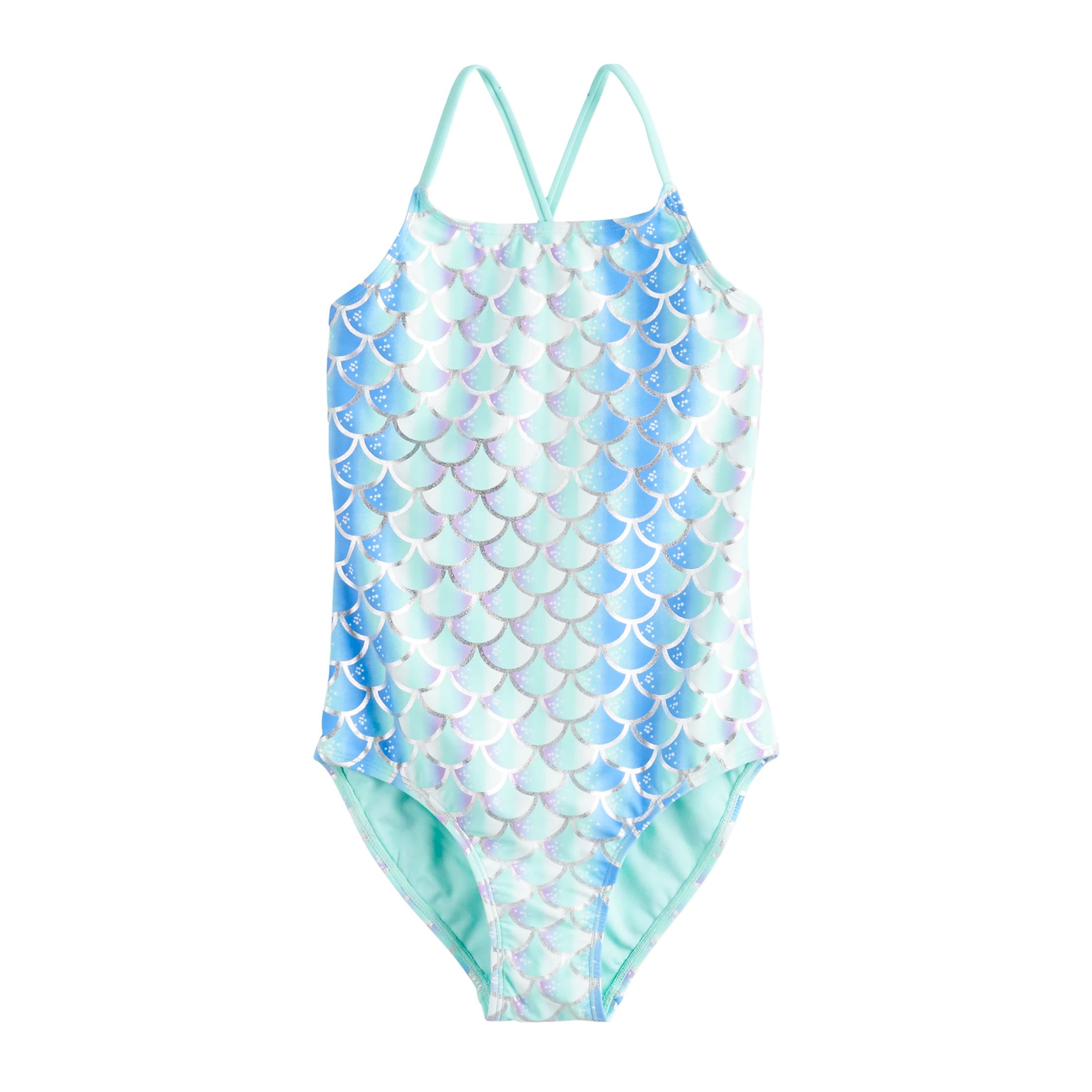 Girls 7-16 SO® Let's Be Mermaid Cross-Strap One-Piece Swimsuit | Kohl's