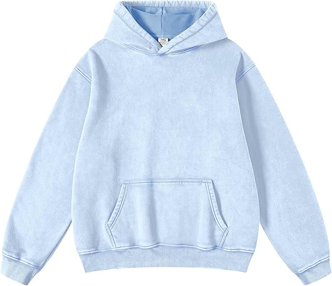 Mens Hoodies Pullover Oversized Hoodie Wash Plush Cotton Hooded Sweatshirt Vintage Heavyweight Ho... | Amazon (US)