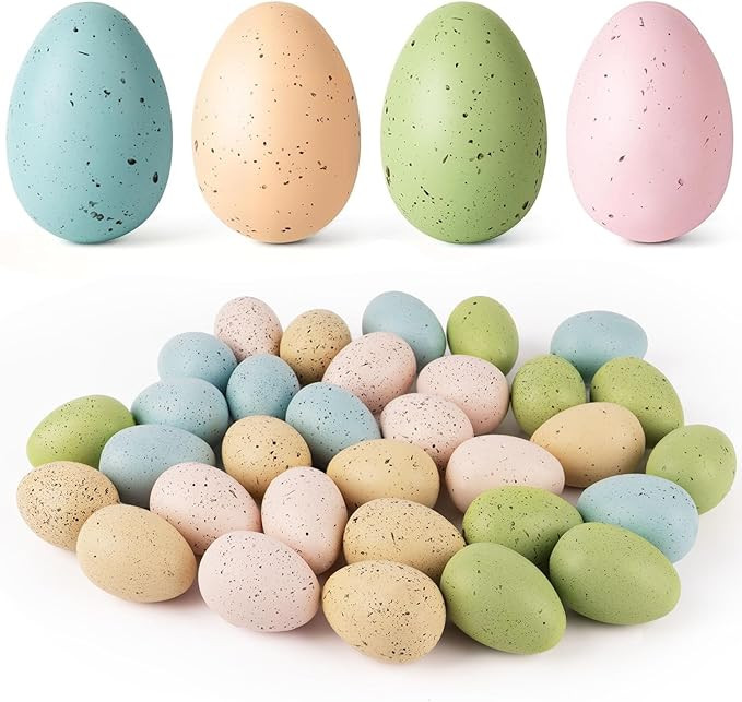 24/16/36 Pcs Easter Speckled Eggs, 2.4" Multi Colors Plastic Eggs for Easter Decorations, Pastel ... | Amazon (US)