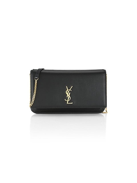 Saint Laurent Leather Crossbody Phone Holder | Saks Fifth Avenue
