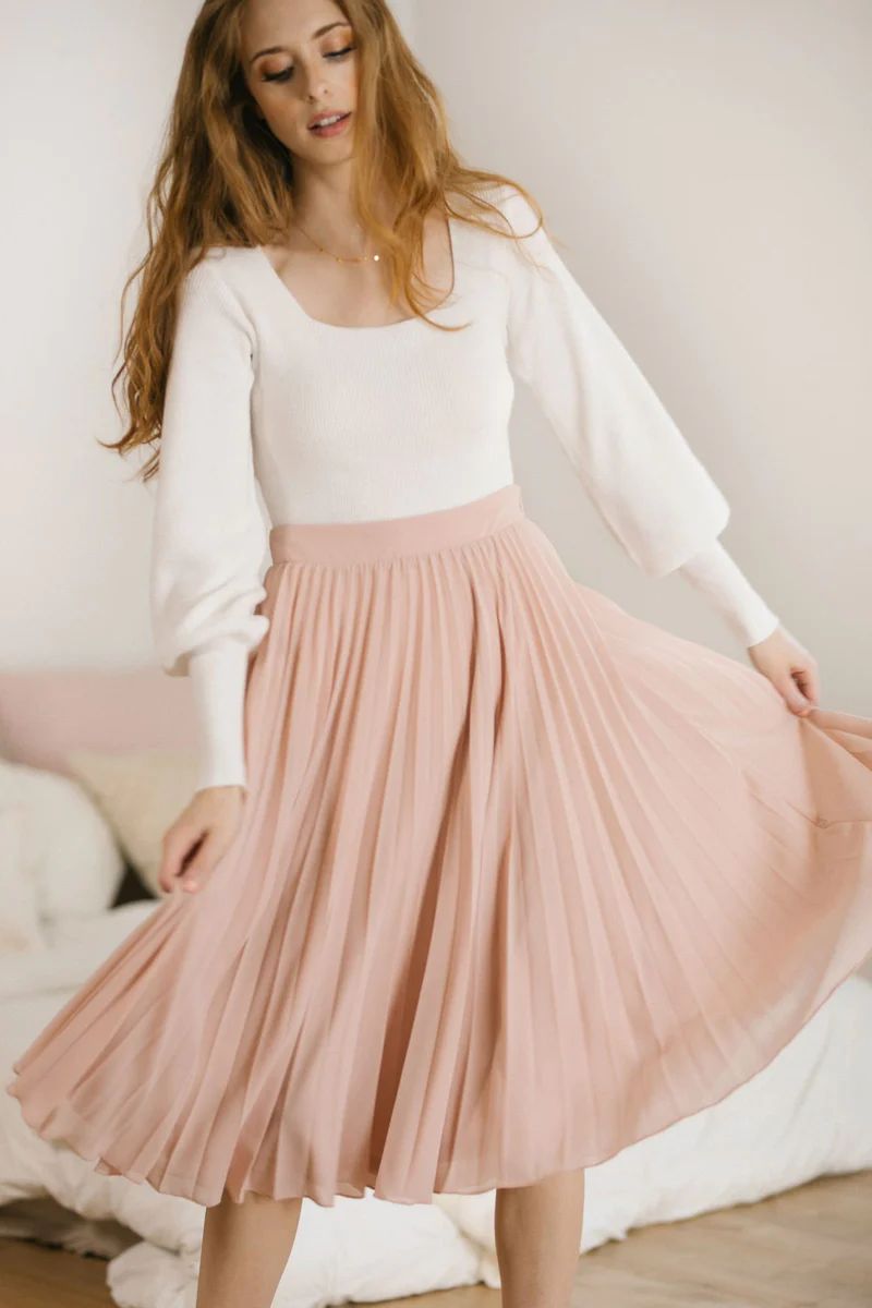 Hayden Pleated Midi Skirt | Morning Lavender