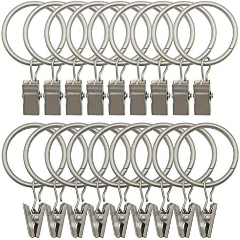 Amazon.com: 18 Pack Rings Curtain Clips Strong Metal Decorative Drapery Window Curtain Ring with ... | Amazon (US)