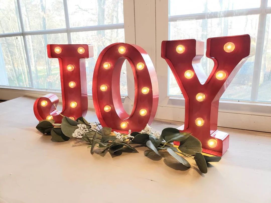 JOY Metal Marquee Light/christmas Light up Letters/light up - Etsy | Etsy (US)